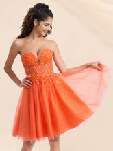 Robes de rentrée coupe trapèze, bustier en cœur, avec perles #HC2604033