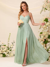 Classic V-Neck A-Line Floor-Length Chiffon Bridesmaid Dresses with Pleated #BM2605013