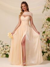 Sweetheart A Line Shimmer Chiffon Bridesmaid Dresses with Scarf #BM2605012