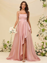 Ruffle Bridesmaid Dresses Long Silk Satin A-Line Evening Party Gowns #BM2507213