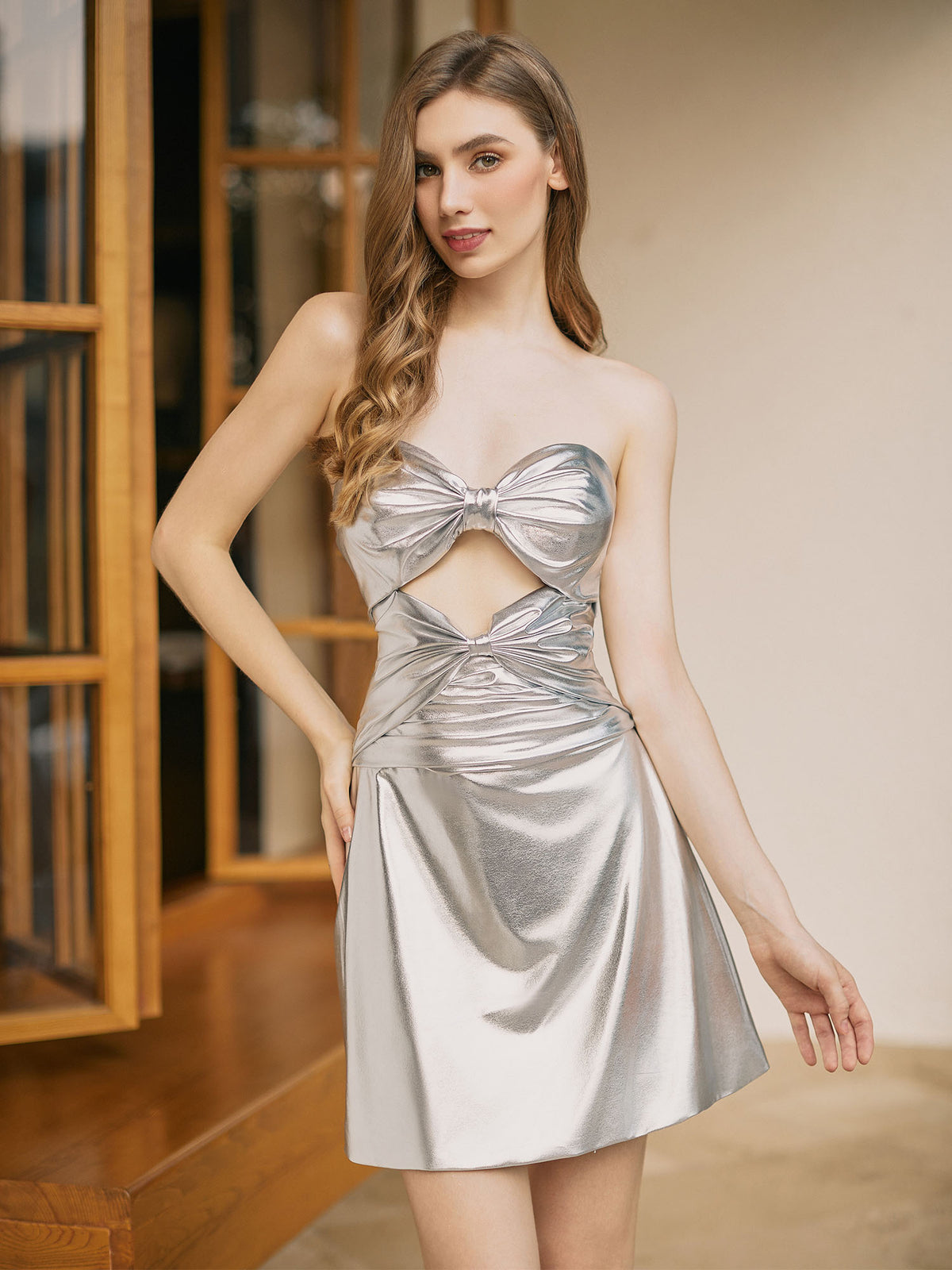 Chevron Sequin Spaghetti Straps Bodycon Mini Homecoming Dress #HC2604030