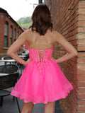 Wandelbares Abschlussballkleid aus glitzerndem Tüll mit Pailletten und kurzem Schnitt #HC2603013